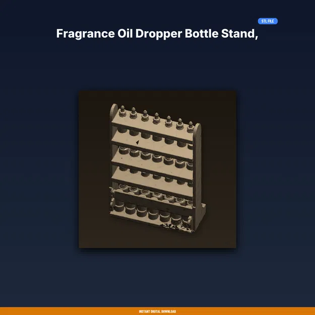 Kệ để chai nhỏ giọt tinh dầu hương, lưu trữ mùi gọn gàng - File STL in 3D - Image 1