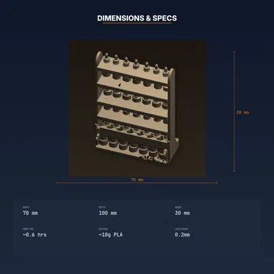 Kệ chai nhỏ giọt tinh dầu, lưu trữ mùi hương gọn gàng - File STL in 3D