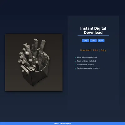 Giá kẹp khoai tây & sốt trên xe (kẹp khe gió) – file STL in 3D