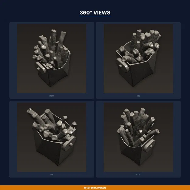 Giá kẹp khoai tây & sốt trên xe (kẹp khe gió) – file STL in 3D - Image 3