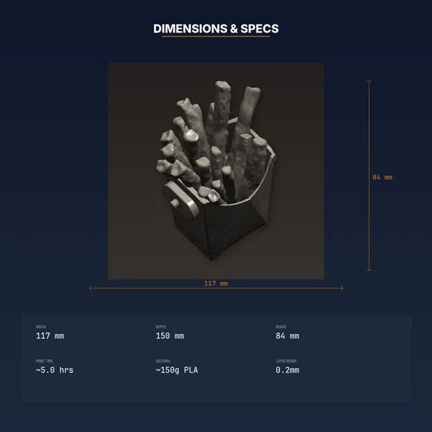 Khay đựng khoai tây chiên trên xe kẹp cửa gió + khay sốt (STL in 3D) - Image 4