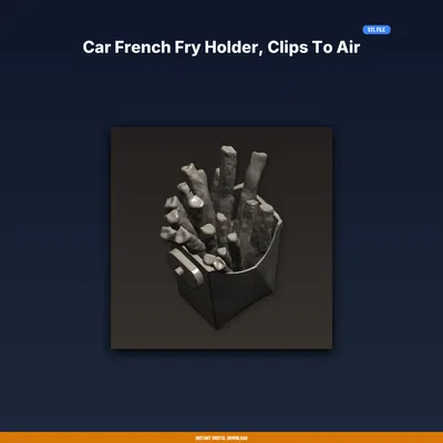 Khay đựng khoai tây chiên trên xe kẹp cửa gió + khay sốt (STL in 3D)