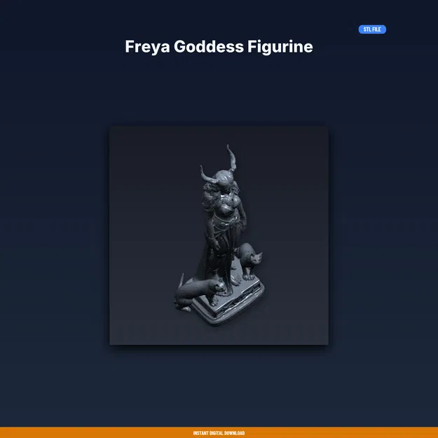 Tượng Nữ Thần Freya - File STL 3D Printable - Image 1