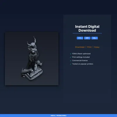 Tượng Nữ Thần Freya - File STL 3D Printable