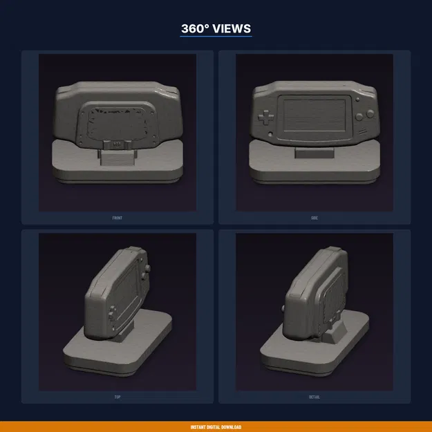 Kệ Trưng Bày Máy Chơi Game Cầm Tay Bản Rộng Retro - File STL In 3D - Image 3