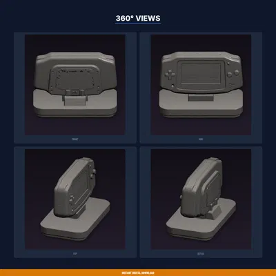 Kệ Trưng Bày Máy Chơi Game Cầm Tay Bản Rộng Retro - File STL In 3D