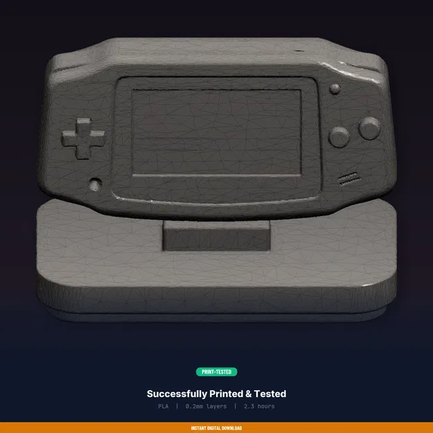 Kệ Trưng Bày Máy Chơi Game Cầm Tay Bản Rộng Retro - File STL In 3D - Image 8