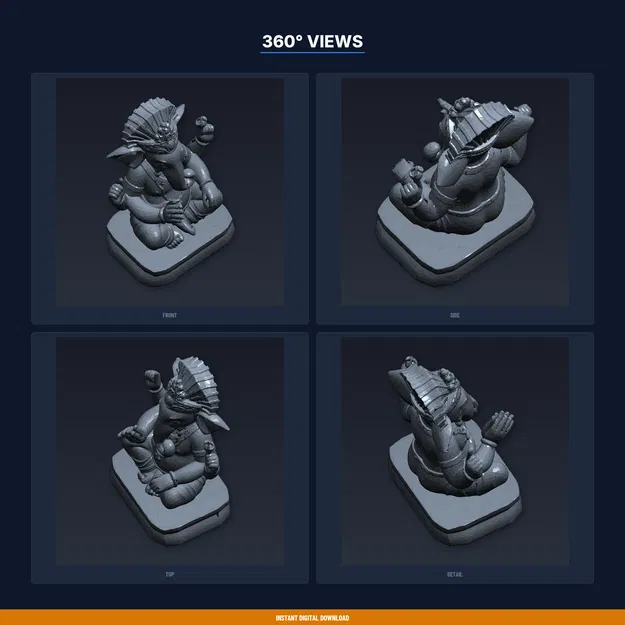 Tượng Ganesh Ngồi - File STL In 3D - Image 3