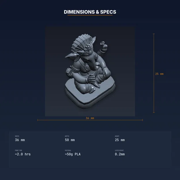 Tượng Ganesh Ngồi - File STL In 3D - Image 4