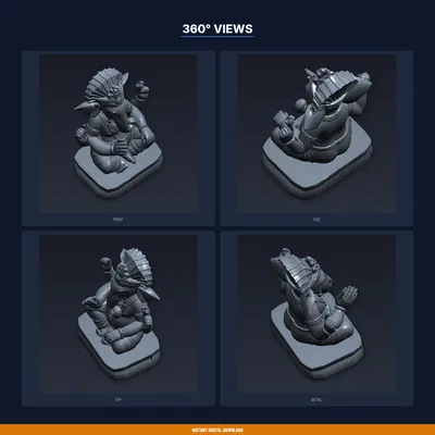 Tượng Ganesh Ngồi - File STL In 3D