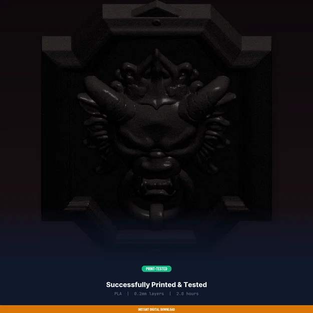 Gargoyle Door Knocker - File STL 3D in được - Image 8