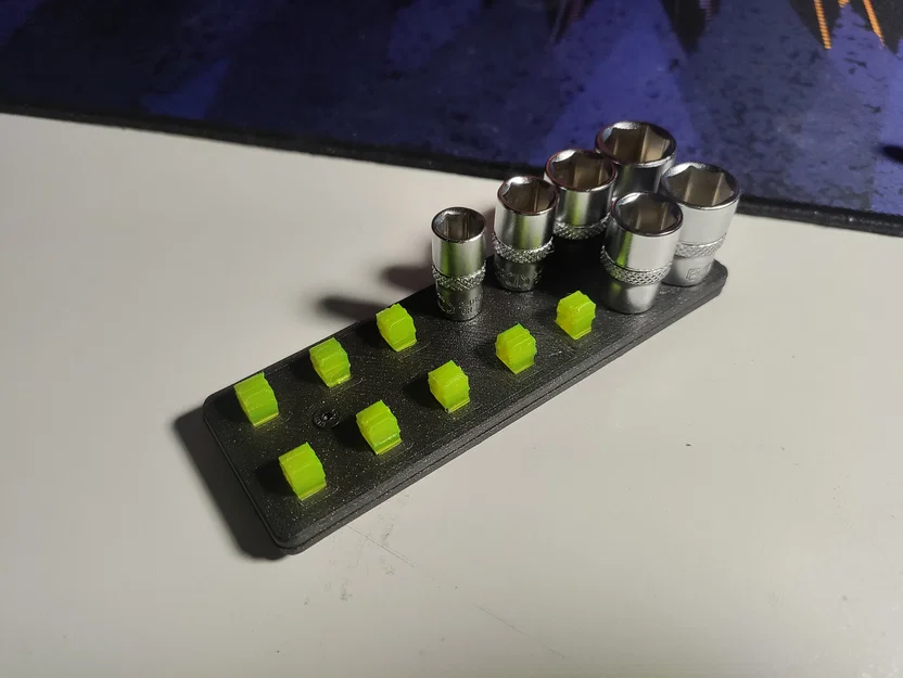 Khay giữ đầu tuýp 1/4 inch Gridfinity (insert TPU bền hơn) - Image 1