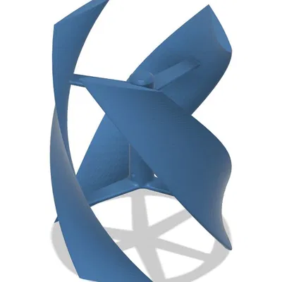 Desktop Helical VAWT (Tuabin gió trục đứng xoắn để bàn)