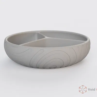 Tô Snack 3 Ngăn | Họa Tiết Sóng