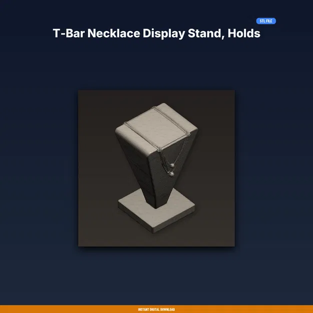 Giá Treo Dây Chuyền T-Bar Elegent, Treo Nhiều Dây – File STL In 3D - Image 1