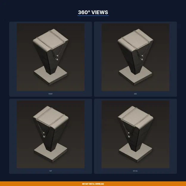 Giá Treo Dây Chuyền T-Bar Elegent, Treo Nhiều Dây – File STL In 3D - Image 3