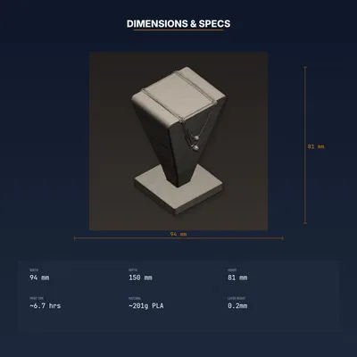 Giá Treo Dây Chuyền T-Bar Elegent, Treo Nhiều Dây – File STL In 3D