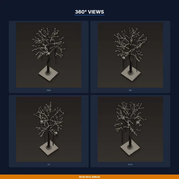 Kệ Cây Treo Trang Sức & Dây Chuyền dạng nhánh (STL 3D Printable) - Image 3