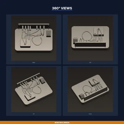 Kẹp đi dây pedalboard guitar dán keo, đi dây gọn gàng - STL in 3D