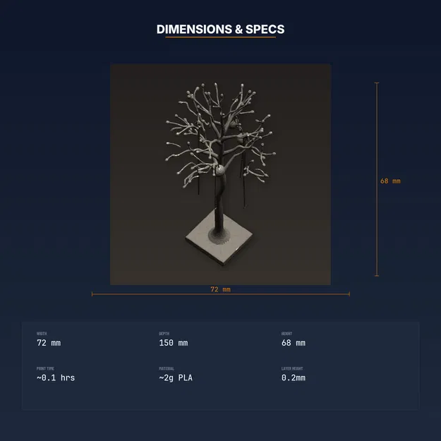 Kệ Cây Treo Trang Sức & Dây Chuyền dạng nhánh (STL 3D Printable) - Image 4