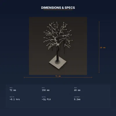 Kệ Cây Treo Trang Sức & Dây Chuyền dạng nhánh (STL 3D Printable)