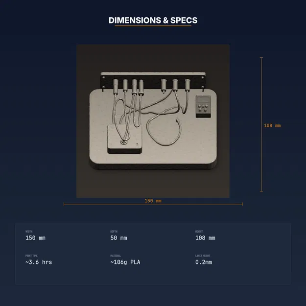 Kẹp đi dây pedalboard guitar dán keo, đi dây gọn gàng - STL in 3D - Image 3