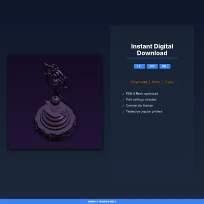 Giá Treo Con Lắc Có Móc, Đế Xoắn Ốc – File STL In 3D