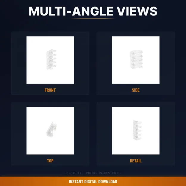 Móc Treo Vòng Cổ Gắn Tường 5 Móc – Jewelry Wall Organizer (STL 3D Printable) - Image 3