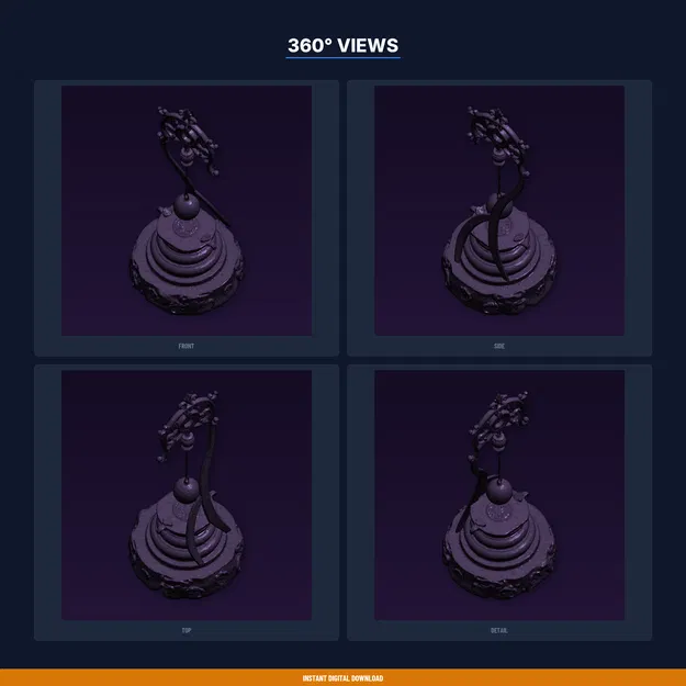 Giá Treo Con Lắc Có Móc, Đế Xoắn Ốc – File STL In 3D - Image 3