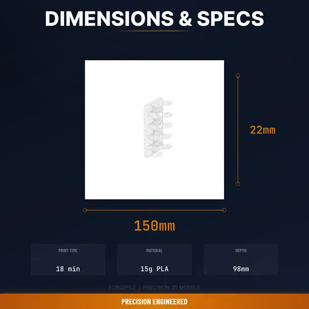 Móc Treo Vòng Cổ Gắn Tường 5 Móc – Jewelry Wall Organizer (STL 3D Printable) - Image 4