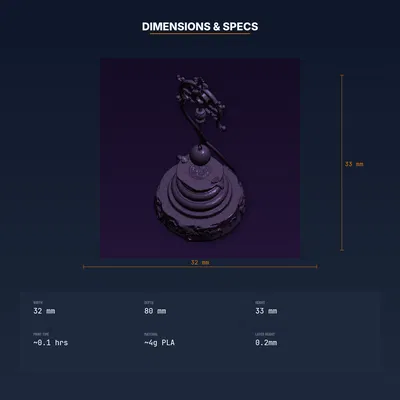 Giá Treo Con Lắc Có Móc, Đế Xoắn Ốc – File STL In 3D