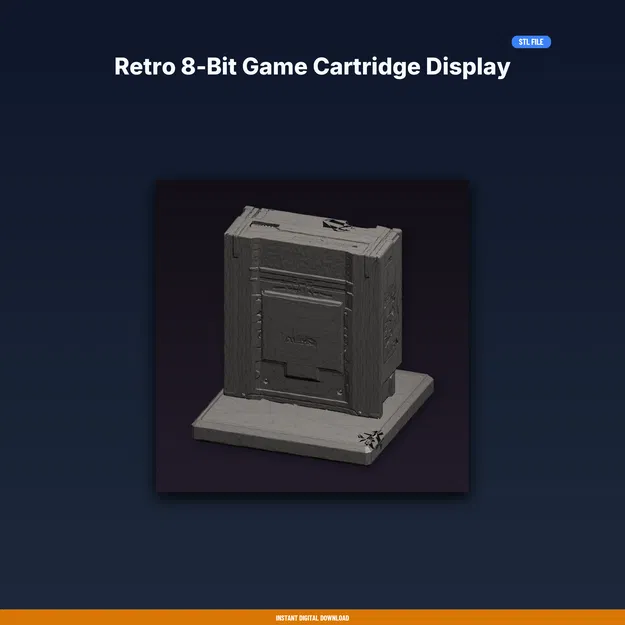 Kệ Trưng Bày Băng Game Retro 8-Bit - File STL In 3D - Image 1