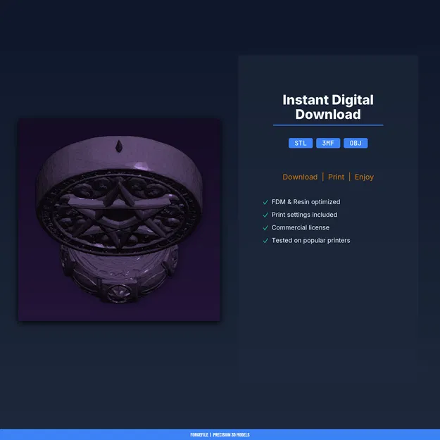 Giá đỡ nến Pentagram – File STL 3D in được - Image 2
