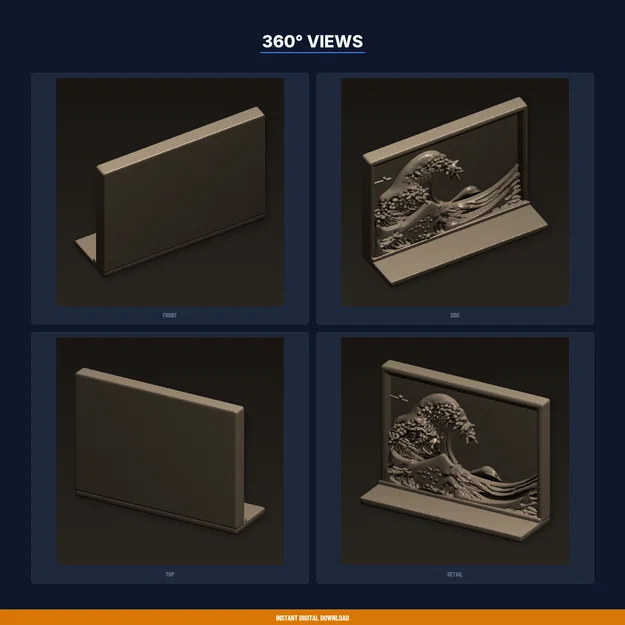 Tranh Phù Điêu Sóng Lớn Đại Dương - File STL 3D In Được - Image 3