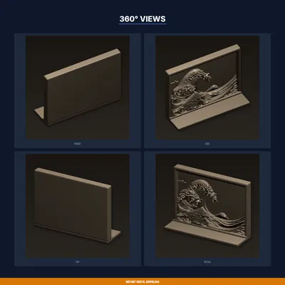 Tranh Phù Điêu Sóng Lớn Đại Dương - File STL 3D In Được