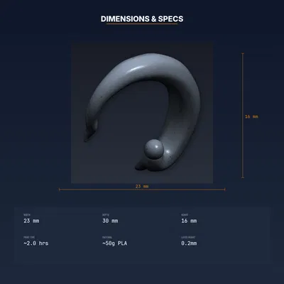 Móc Treo Tường Xúc Tu Bạch Tuộc – File STL In 3D (Octopus Tentacle Wall Hook)