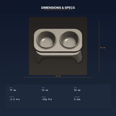 Chân Đế Nâng Tô Thức Ăn Thú Cưng – File STL In 3D