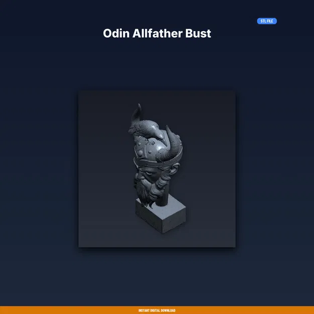 Tượng Bán Thân Odin Allfather - File STL In 3D - Image 1