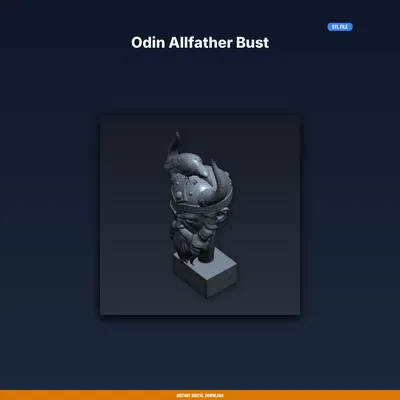 Tượng Bán Thân Odin Allfather - File STL In 3D