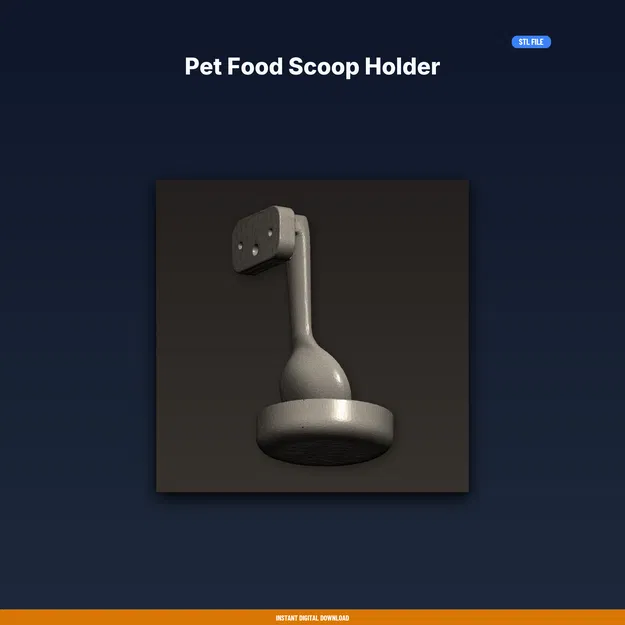 Giá đỡ muỗng xúc thức ăn thú cưng (Pet Food Scoop Holder) - File STL in 3D - Image 1