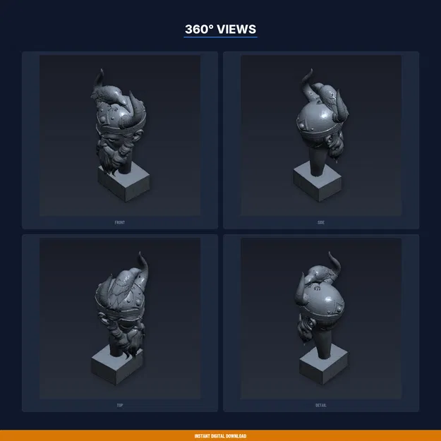 Tượng Bán Thân Odin Allfather - File STL In 3D - Image 3