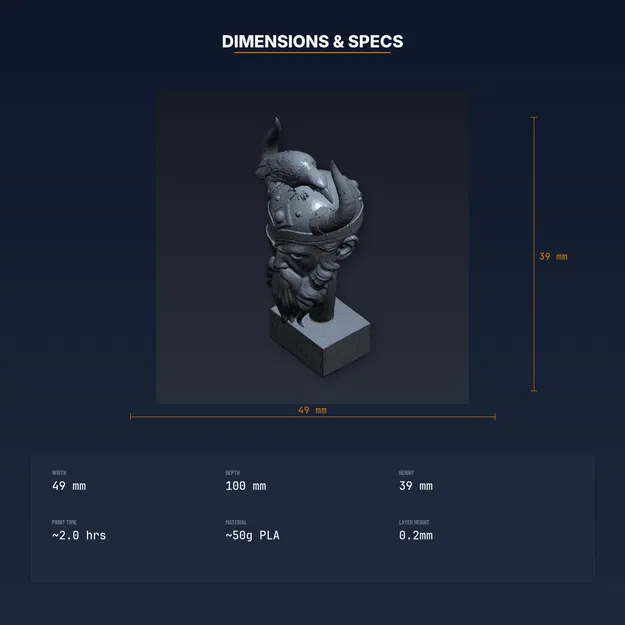 Tượng Bán Thân Odin Allfather - File STL In 3D - Image 4