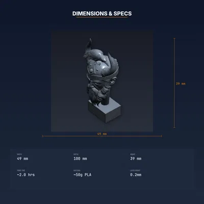 Tượng Bán Thân Odin Allfather - File STL In 3D