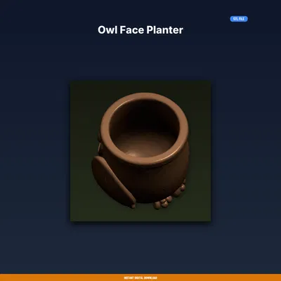 Chậu Cây Mặt Cú (Owl Face Planter) - File STL In 3D