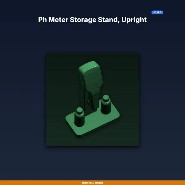 Giá Đỡ Bảo Quản pH Meter Dựng Đứng, Khe Chai Calibration – File STL In 3D - Image 1
