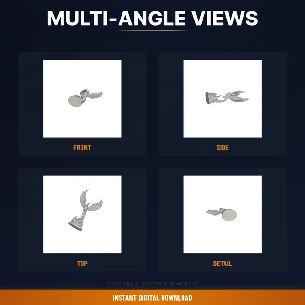 Phượng Hoàng Trỗi Dậy Từ Ngọn Lửa - File STL 3D In Được - Image 3