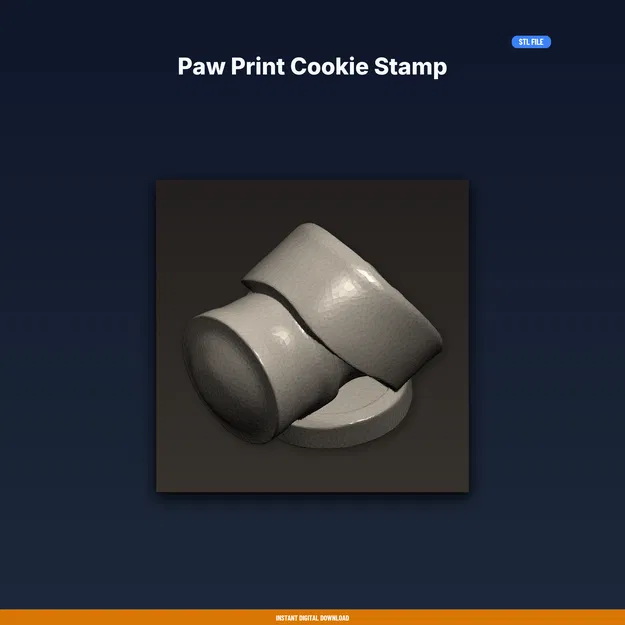 Khuôn Dập Bánh Quy Dấu Chân (Paw Print Cookie Stamp) - File STL In 3D - Image 1