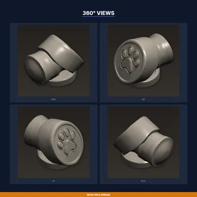 Khuôn Dập Bánh Quy Dấu Chân (Paw Print Cookie Stamp) - File STL In 3D