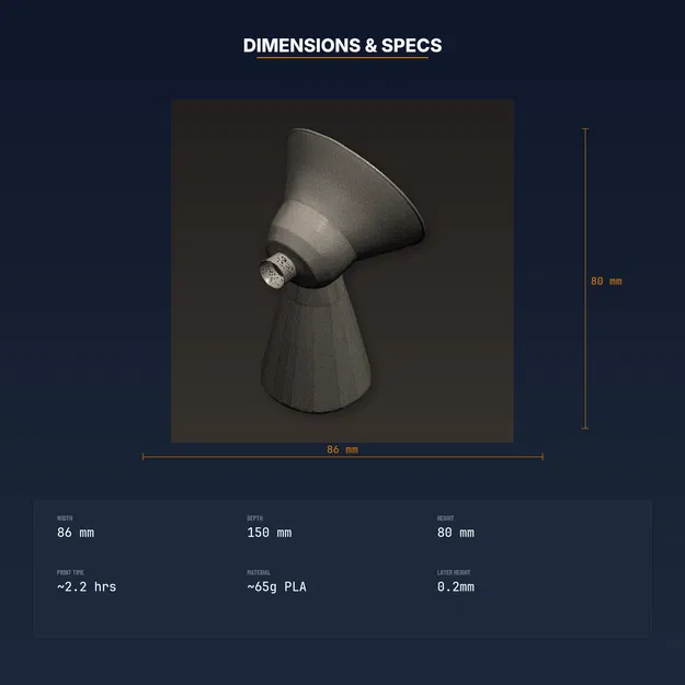Kệ Khuếch Đại Loa Điện Thoại (Passive Acoustic) dạng Horn - File STL in 3D - Image 4