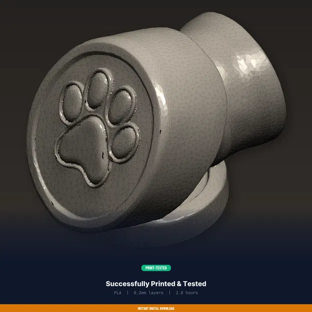 Khuôn Dập Bánh Quy Dấu Chân (Paw Print Cookie Stamp) - File STL In 3D - Image 8